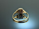 Around 1900! Delicate historical ring with tourmaline gold 585