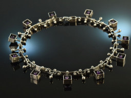 Around 1965! Extraordinary design necklace with amethysts...