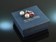 Around 1995! Elegant earrings rubies silver gray cultured pearls white gold 585