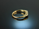 Um 1930! Feiner Ring mit Smaragd und Diamanten Gold 585