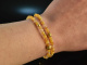 Caramel Cake! Fancy bracelet 2 rows citrine yellow quartz silver 925 gold plated