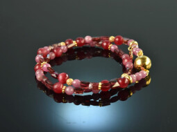 Sweet Cherries! Fancy Armband 2reihig Pink Saphir rote...