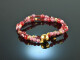 Sweet Cherries! Fancy Armband 2reihig Pink Saphir rote Quarze Granat Sterlingsilber vergoldet