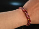 Sweet Cherries! Fancy bracelet 2 rows pink sapphire red quartz garnet sterling silver gold plated