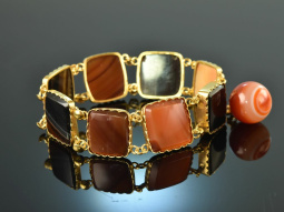 Scotland around 1900! Rare agate bracelet with ball...