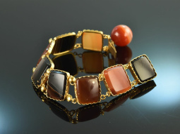 Scotland around 1900! Rare agate bracelet with ball...