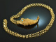 Around 1965! Filigree fish pendant with turquoise and long chain silver gold plated