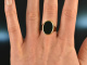 Around 1960! Classic coat of arms signet ring with blood jasper gold 333