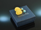 Turkish Yellow! Drop earrings with yellow agate and turquoise silver gold plated