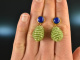 Blue and Green! Tropfen Ohrringe mit Peridot und Lapislazuli Silber vergoldet