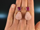 Red and Rose! Drop earrings with rose quartz and red agates silver rose gold plated