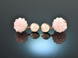 Soft Rose! Pretty earrings rose quartz and moonstone...