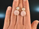 Soft Rose! Pretty earrings rose quartz and moonstone silver rose gold plated