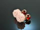 Red Rose! Pretty earrings rose quartz and red agate silver rose gold plated