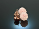 Red Rose! Pretty earrings rose quartz and red agate silver rose gold plated