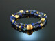 Queen of the night! Blue Fancy bracelet sapphire iolite lapis lazuli silver 925 gold plated