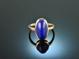 Um 1990! Schlichter Lapislazuli Ring Gold 585