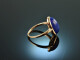 Um 1990! Schlichter Lapislazuli Ring Gold 585