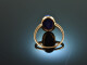 Around 1990! Plain lapis lazuli ring gold 585