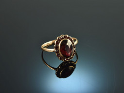 Around 1900! Historic garnet ring gold 333