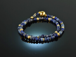 Queen of the night! Fancy bracelet 2 rows lapis lazuli...