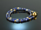 K&ouml;nigin der Nacht! Fancy Armband 2reihig Lapislazuli Saphir Sodalith und Kyanit Silber 925 vergoldet