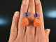 Colorful Contrast! Drop earrings lapis lazuli carnelian silver 925 rose gold plated