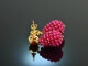 Sweet Berries! Drop Earrings Red Agate Silver 925 Gold Plated