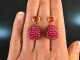 Sweet Berries! Drop Earrings Red Agate Silver 925 Gold Plated