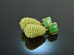 Green Grass! Drop earrings green agate and peridot silver...