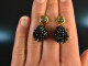 Black Elegance! Drop earrings labradorite and black spinel silver 925 gold plated