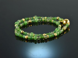 Green meadow! Fancy bracelet 2 rows tsavorite apatite and...