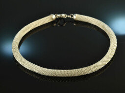 Around 1990! Chic thick knitted chain silver 925