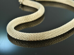 Around 1990! Chic thick knitted chain silver 925