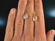 Around 1990! Fine earrings with moonstones gold 585