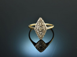 Um 1910! H&uuml;bscher Belle Epoque Ring mit Diamanten Gold 585 Platin