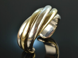 Around 1995! Chic wide bicolor bangle silver 925