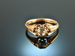 Around 1900! Historical ring with diamond rose gold 750