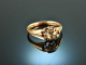 Around 1900! Historical ring with diamond rose gold 750