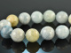 Vivid Blue! Beautiful grained aquamarine bracelet silver 925 gold plated