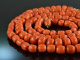 Naples around 1900! Long large coral necklace silver gold plated