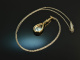 Um 1910! Feines Aquamarin Tropfen Collier Gold 585