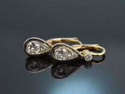 Um 1915! Schlichte Belle Epoque Ohrringe mit Diamanten...