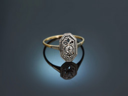 Um 1915! H&uuml;bscher Belle Epoque Ring mit Diamant Gold...