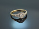 Um 1915! H&uuml;bscher Belle Epoque Ring mit Diamanten Gold 585 Platin