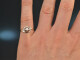 Um 1910! Zarter Ring mit Perle und Diamantrosen Gold 585