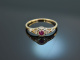 Um 1910! Feiner Rubin Ring mit Diamanten Gold 585 und Platin