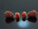 Sweet Berries! Schicke Tropfen Ohrringe Roter Achat Granat Sterlingsilber 925 vergoldet