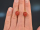 Coral Strawberries! Gro&szlig;e Korallen Erdbeer Ohrringe Silber 925 vergoldet