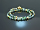 Lake View! Fancy Armband 2reihig Smaragd Aquamarin Jade Amazonit Achat Silber 925 vergoldet